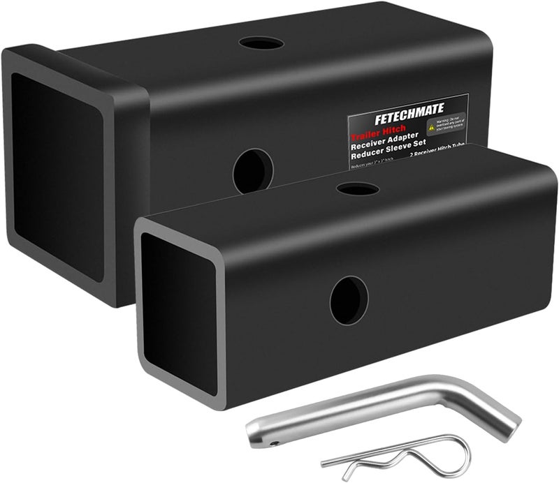 Fetechmate Trailer Hitch Receiver Extender Adapter Reducer Sleeve Set by , 3" to 2", 3" to 2-1/2", 2-1/2" to 2" Carbon Steel Extender Towing Trailer Hitch Receiver with Pin & Clip - Image 1